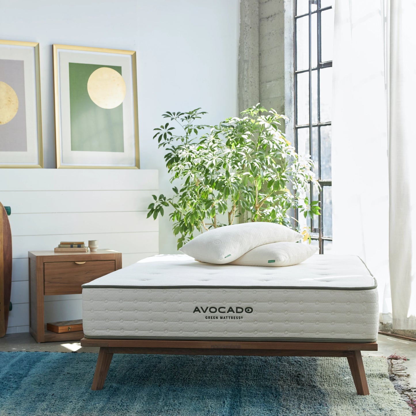 Avocado Mid-Century Modern Bed Frame